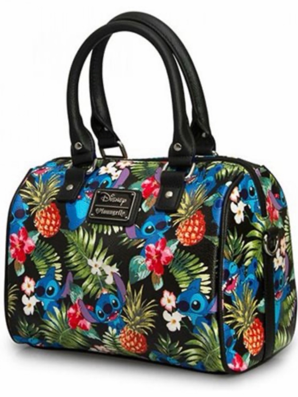 Disney Loungefly Lilo & Stitch Hawaiian Print Pebble Cross-Body Duffle Purse
